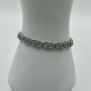 Heart Bolo Bracelet 925 Sterling Silver Accented Diamond
